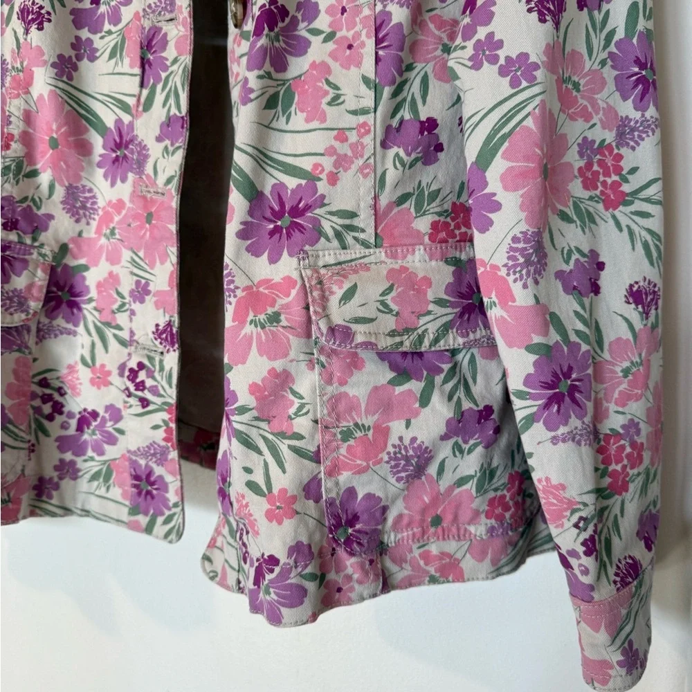 Appleseed's Pink & Purple Floral Button-Front Jacket